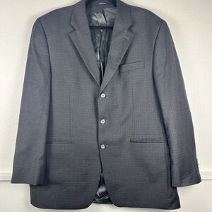 Ralph Lauren Chaps Mens Blazer 43R Gray Plaid Wool Cashmere Sport Coat Jacket
